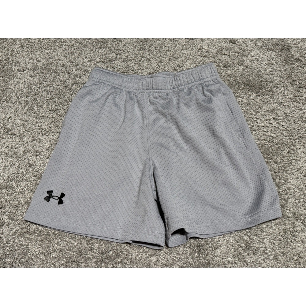 Under Armour Boys Youth Size Medium UA Tech Mesh Athletic Shorts Gray
